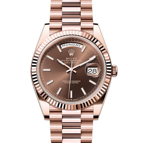 brown rolex face gold watch|rolex 228235 price.